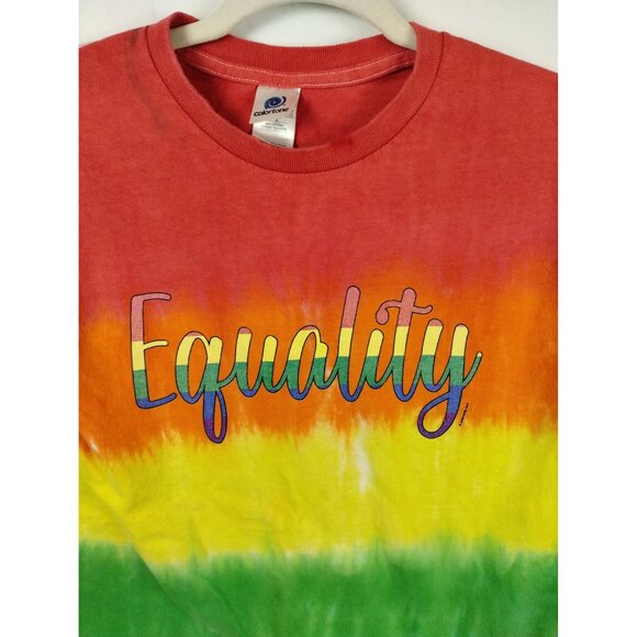Colortone Unisex Small Equality Cotton Rainbow Tie-Dye T-Shirt - Picture 7 of 9